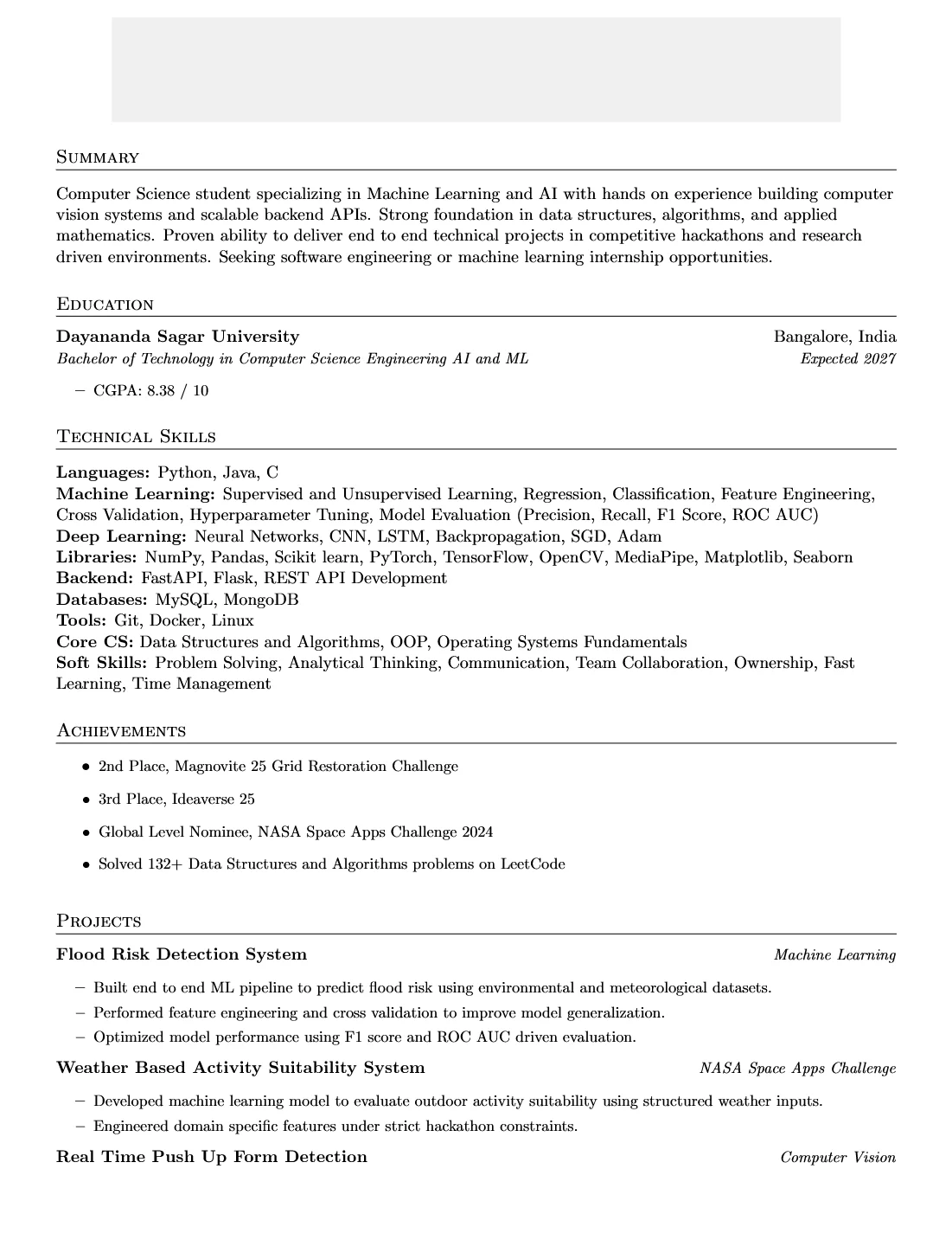 Software Engineer resume that passed Microsoft resume screen