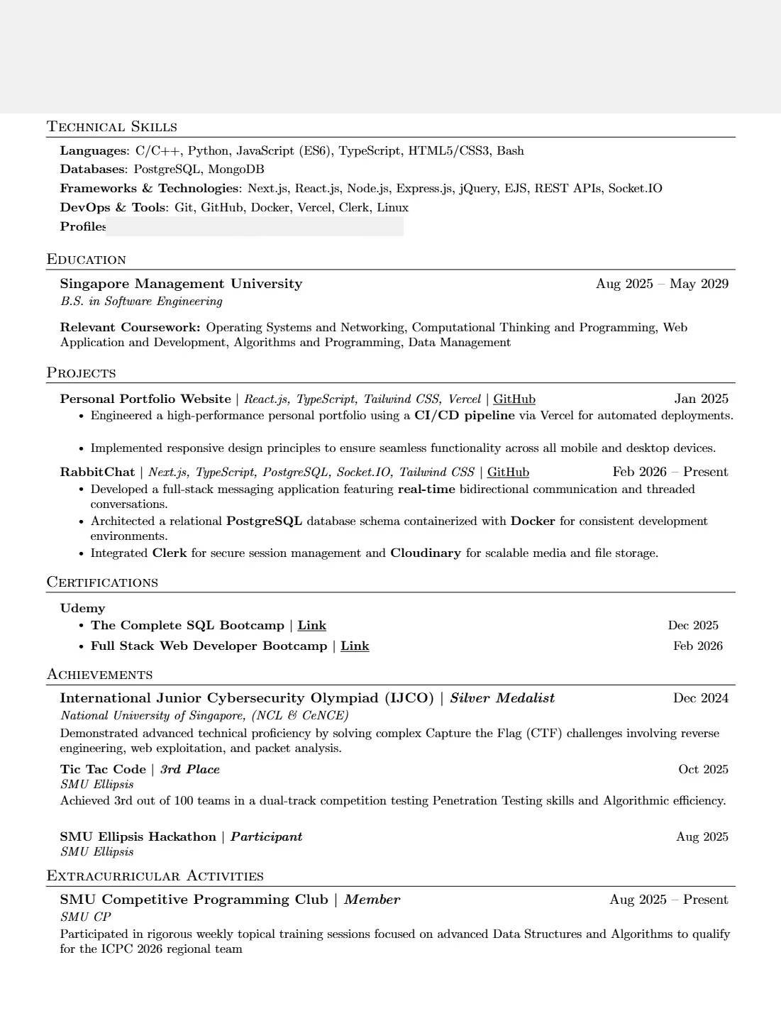 Software Engineer resume that passed a16z resume screen