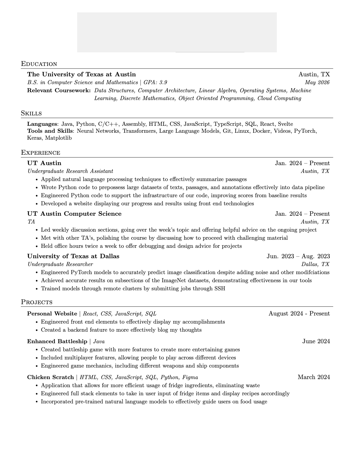 Software Engineer resume that passed Citadel resume screen