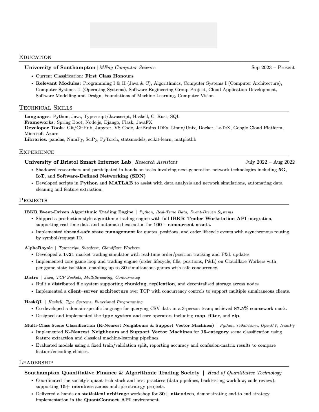 Software Engineer resume that passed HubSpot resume screen