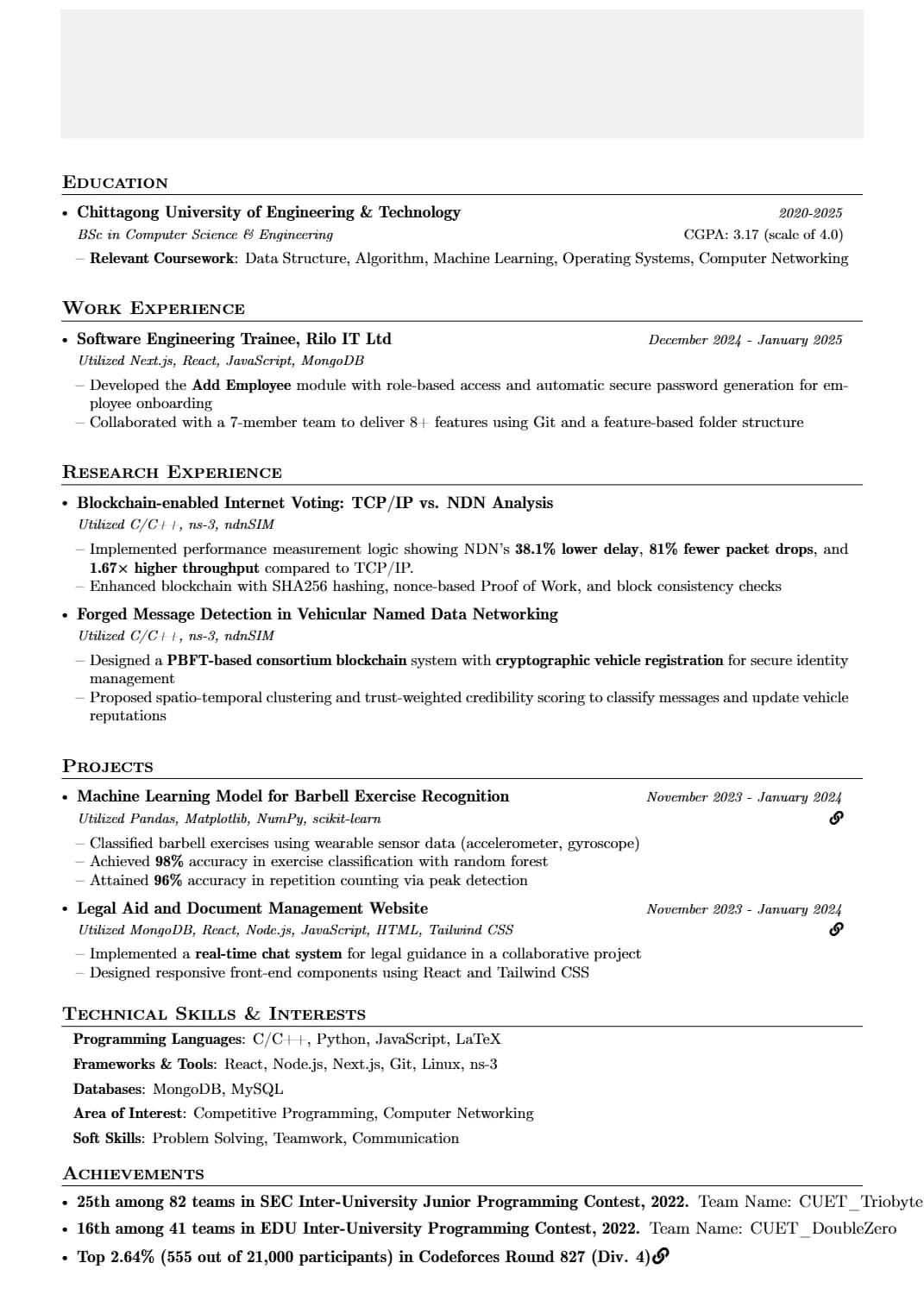 Software Engineer resume that passed Apple resume screen